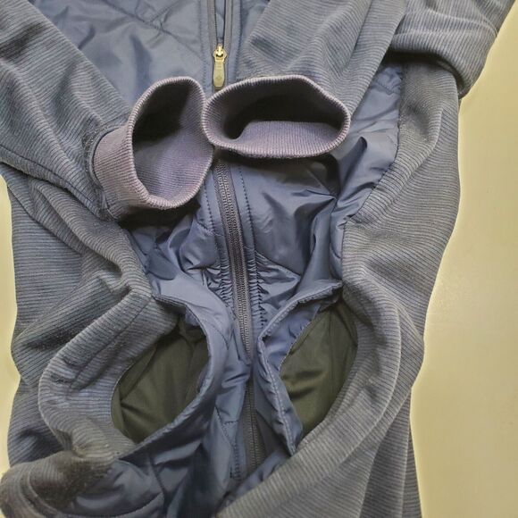 Columbia Jacket Womens M Quilted Fleece Puffer Full Zip Blue Mock Neck Pockets - Picture 4 of 13